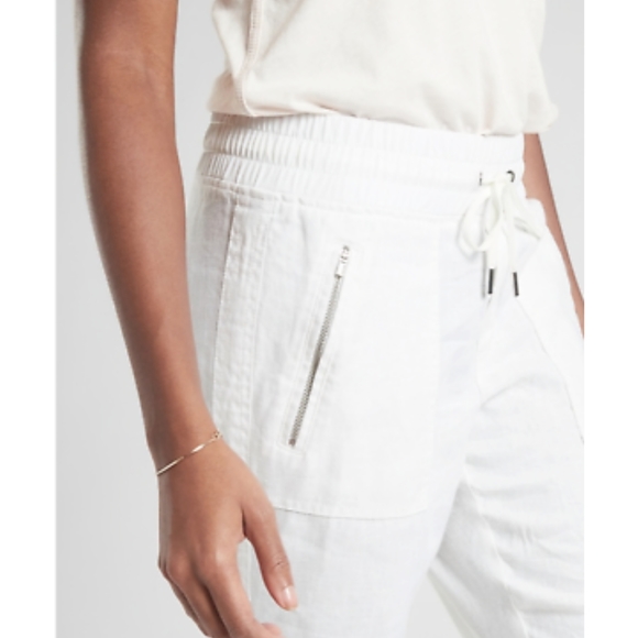 NWT! Athleta Cabo Navy linen jogger pants - Picture 3 of 3